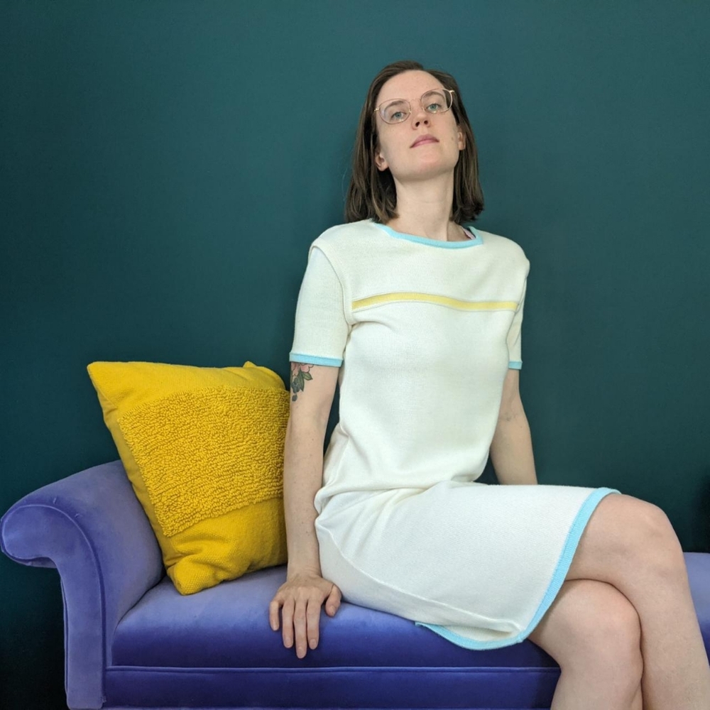 *SUPER RARE* Vintage 60s Courrèges Paris Mod SS Midi Dress Size M/L